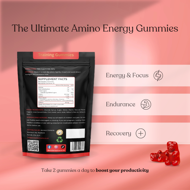 Amino Acid Energy Gummies Watermelon Flavour